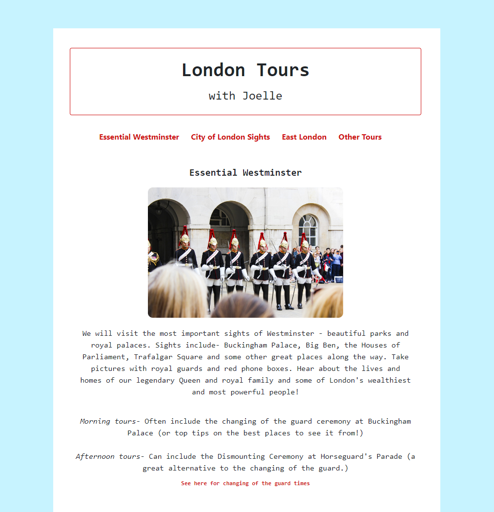 London tour project